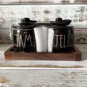 Rae Dunn Ceramic Jam & Jelly Jars with Spoons